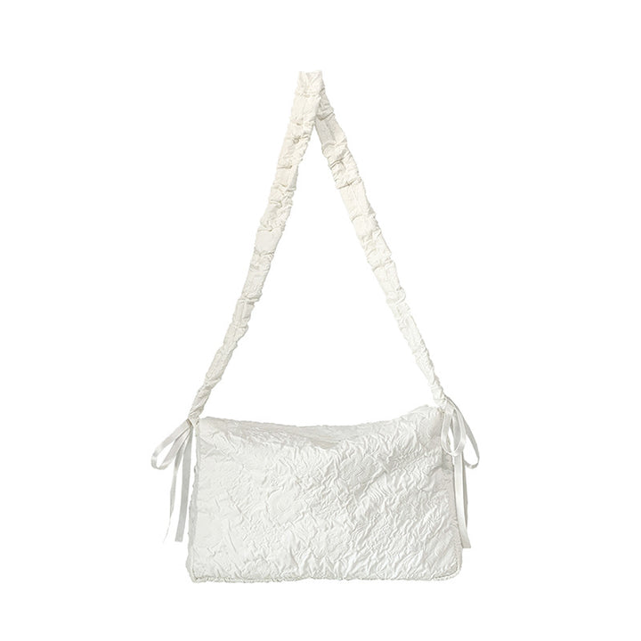 Crinkled Fabric Slouchy Shoulder Bag