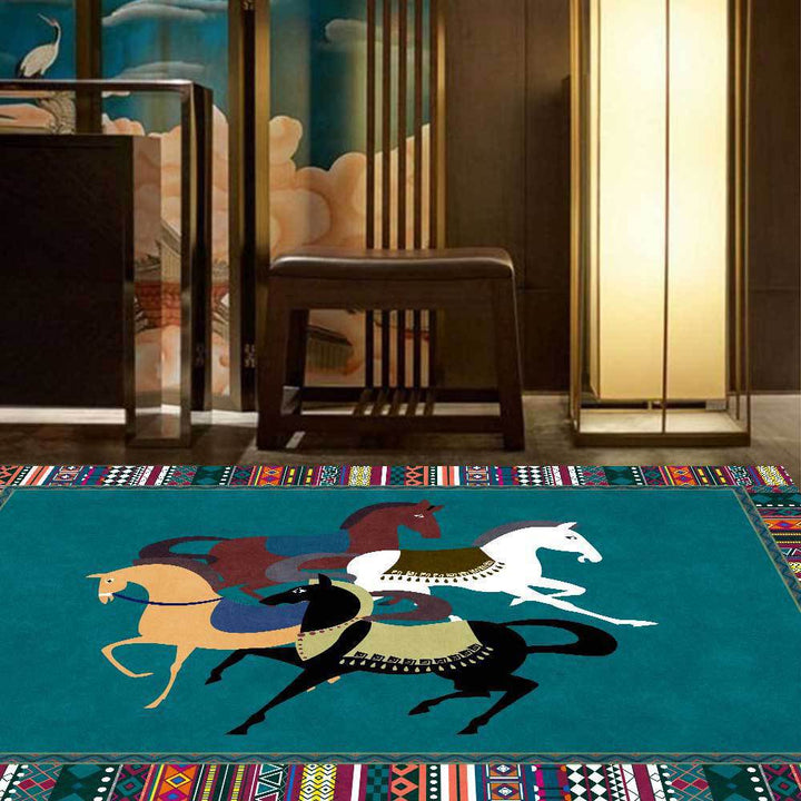 Artistic Horse-Themed Area Rug