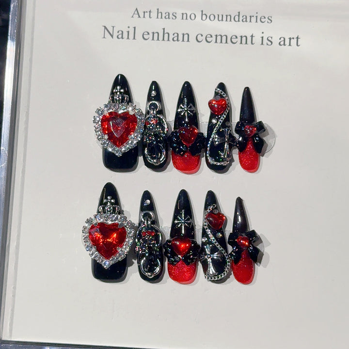 Gothic Heart Charm Nail Art Set