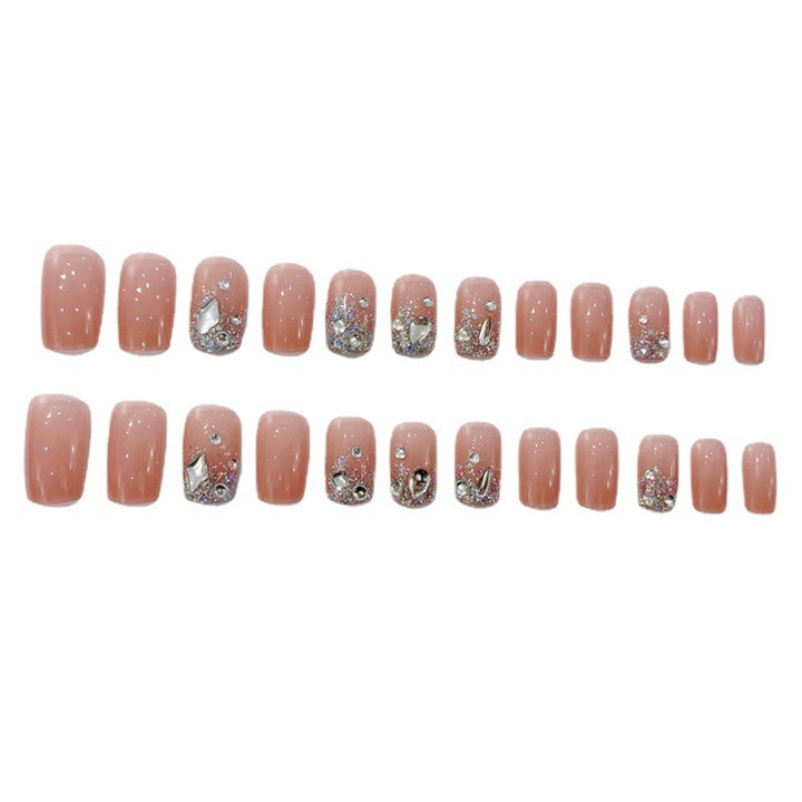 Elegant Rhinestone-Embellished Press-On Nails