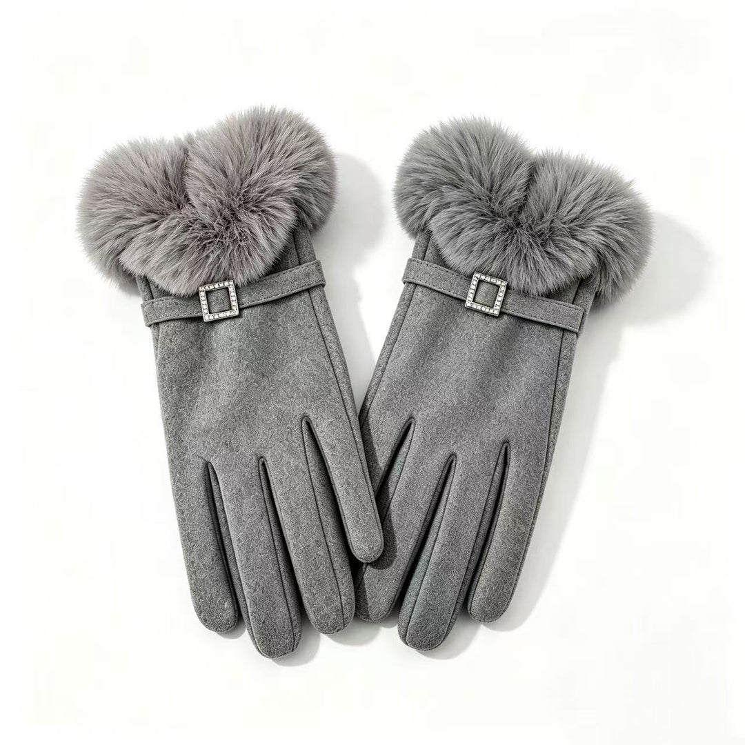 Luxury Faux Fur Trimmed Dress Gloves Kalsten