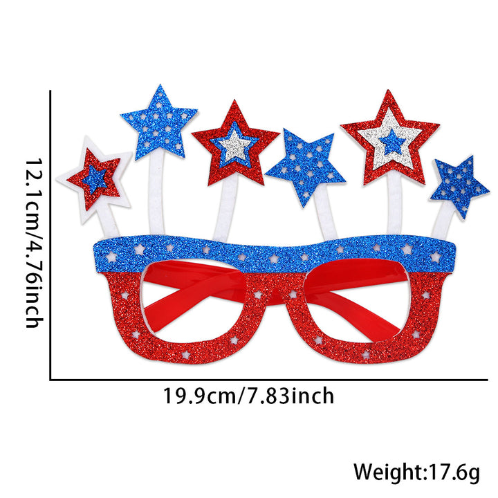 Unisex nan party glasses with USA glitter attachment and round frame Kalsten
