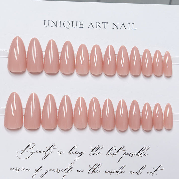 Elegant Glossy Almond-Shaped Press-On Nails