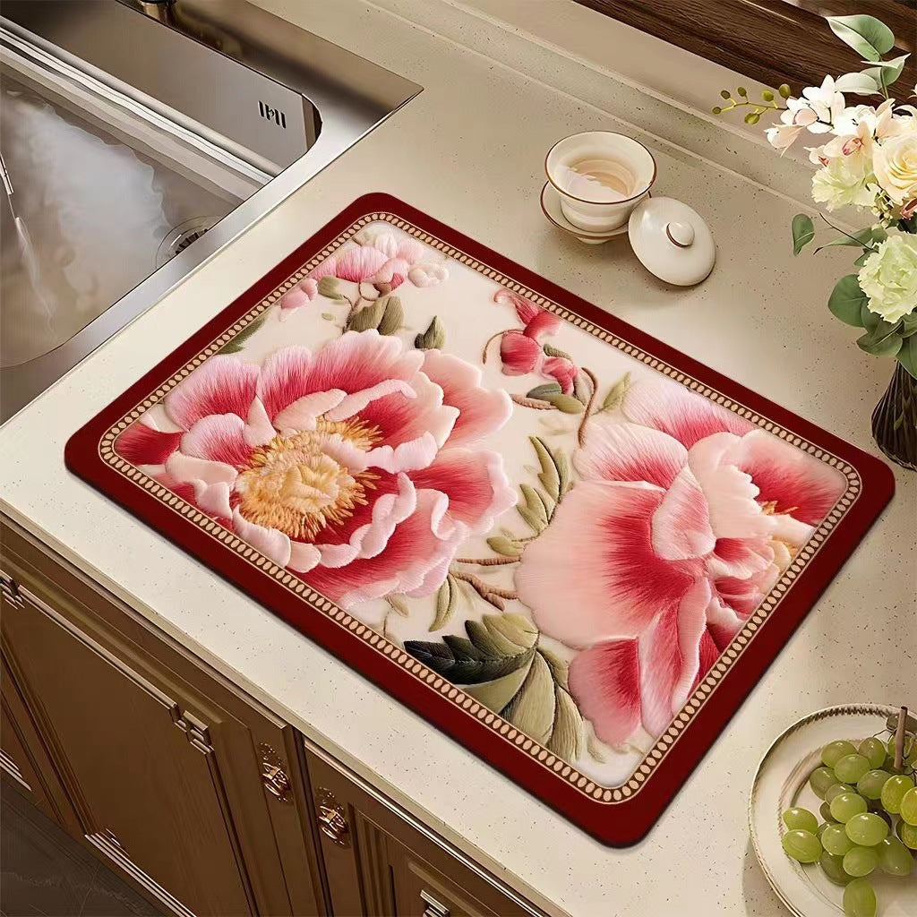 Floral Pattern Kitchen Mat Kalsten
