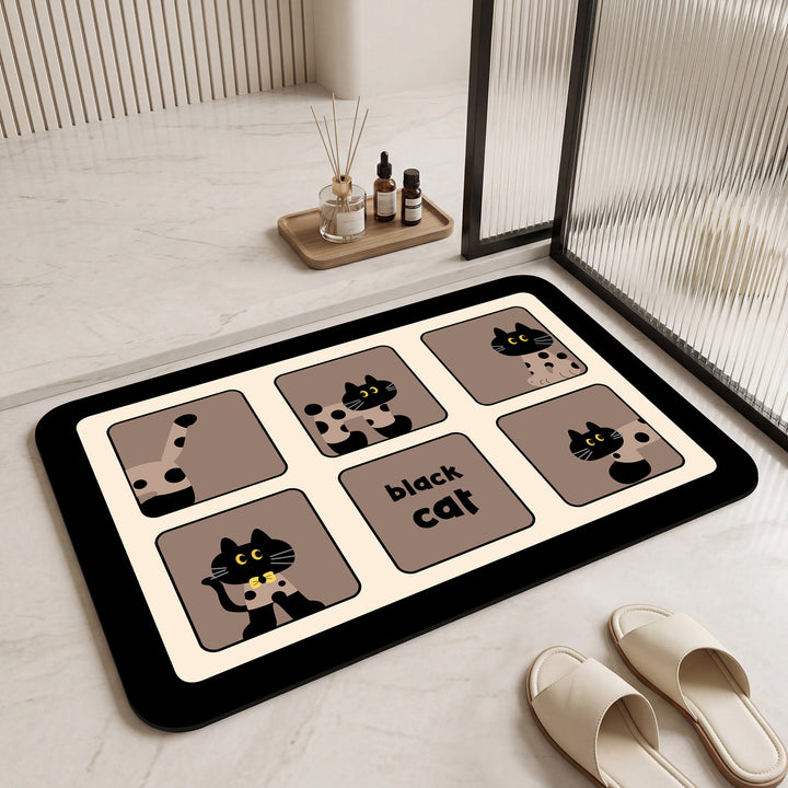 Playful Cat-Themed Indoor Mat