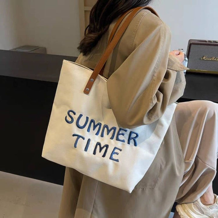 Beach bag with embroidered summer motif Kalsten