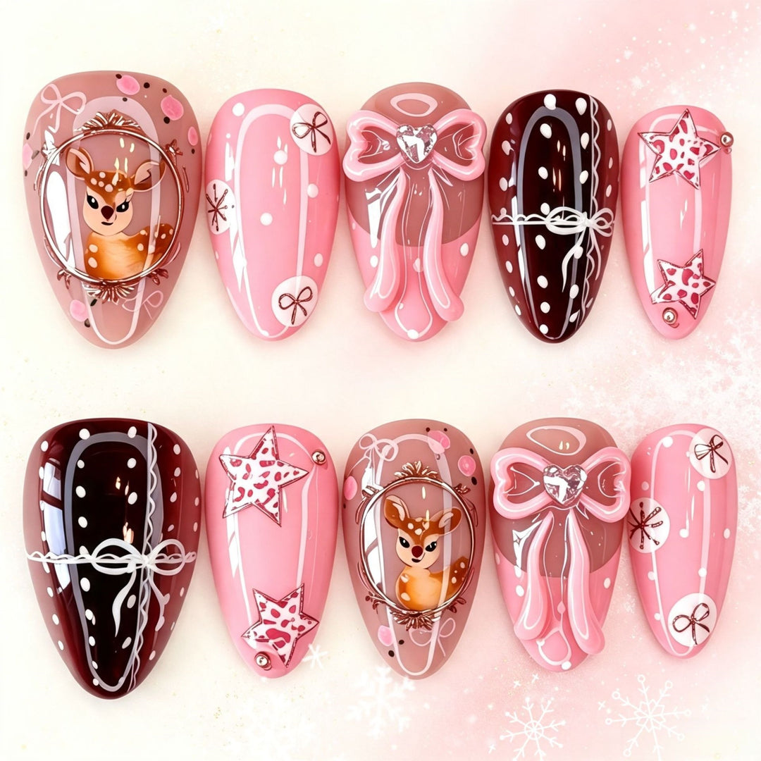 Playful art nails in heart and star motif Kalsten
