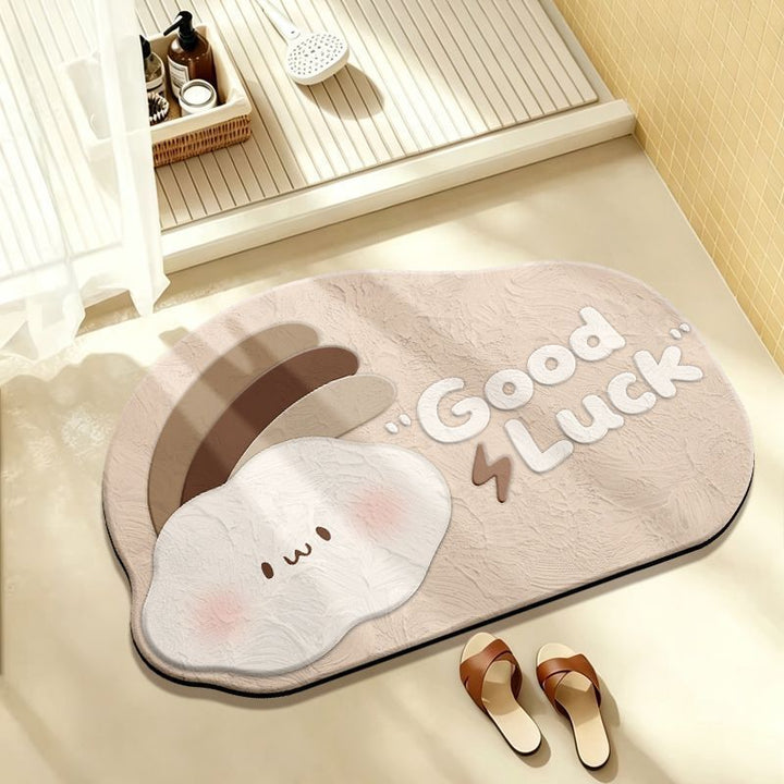 Playful Cloud-Themed Bath Mat