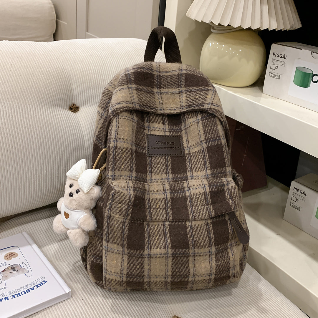 Cozy Plaid Backpack Kalsten