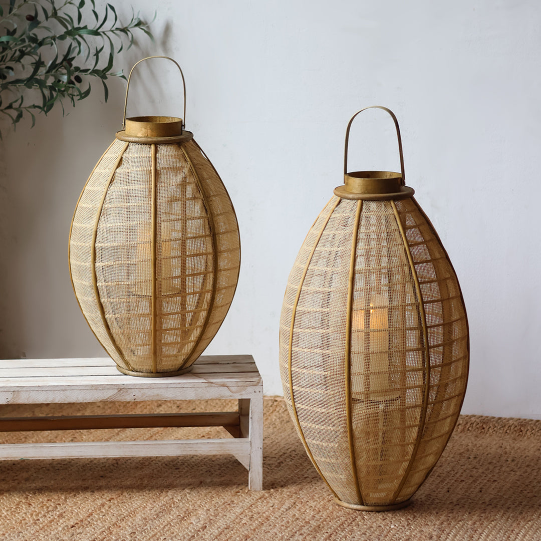 Handcrafted lantern made of natural materials Kalsten