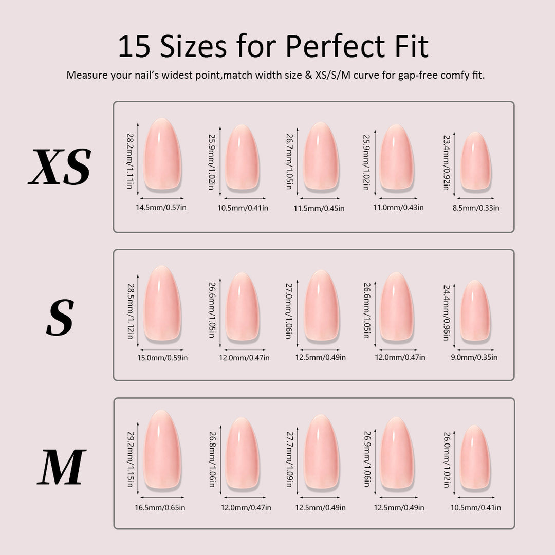 Artificial nail set with floral accents and elegant high-gloss surface Kalsten