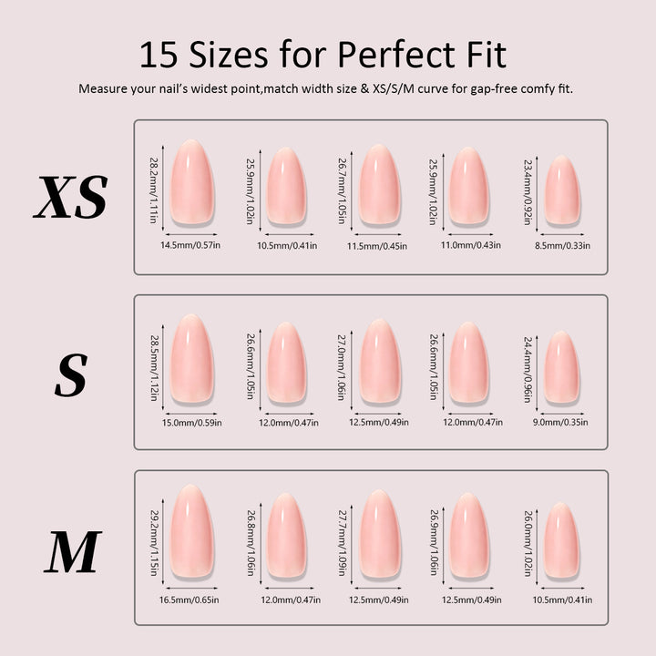 Artificial nail set with floral accents and elegant high-gloss surface Kalsten