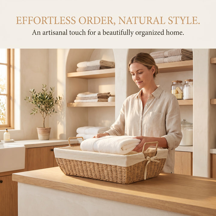 Practical storage basket with fabric lining Kalsten