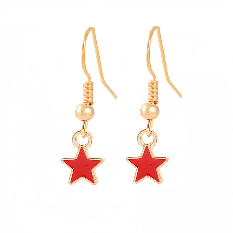 Women nan enamel horseshoe earrings with star motif and fishhook closure Kalsten