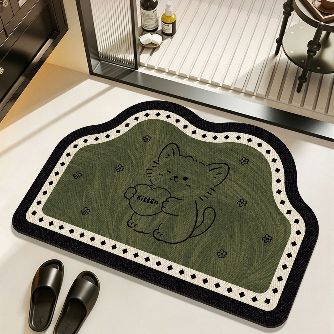 Decorative Cat-Themed Bath Mat Kalsten