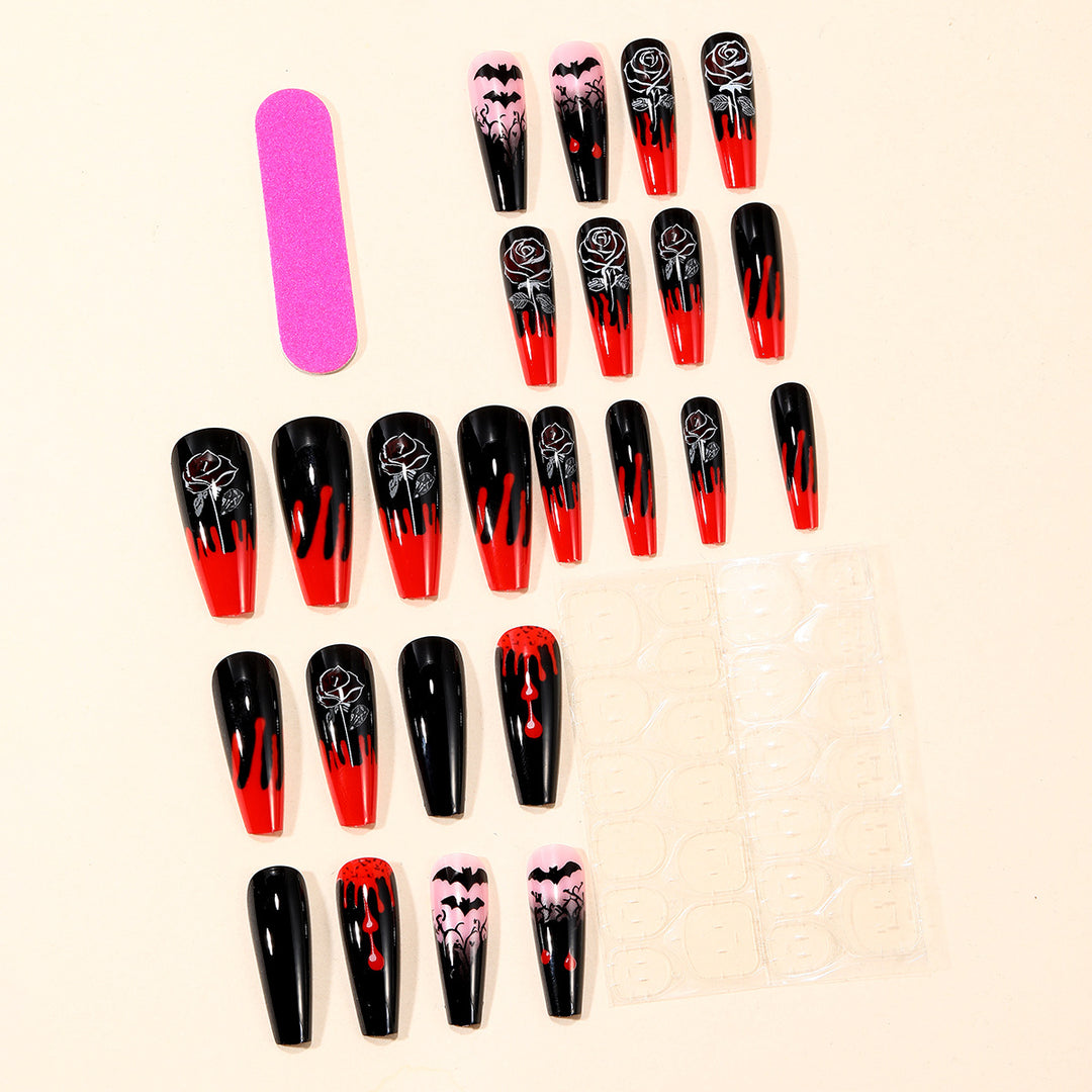 Gothic-Themed Stiletto Nail Art Extensions Kalsten
