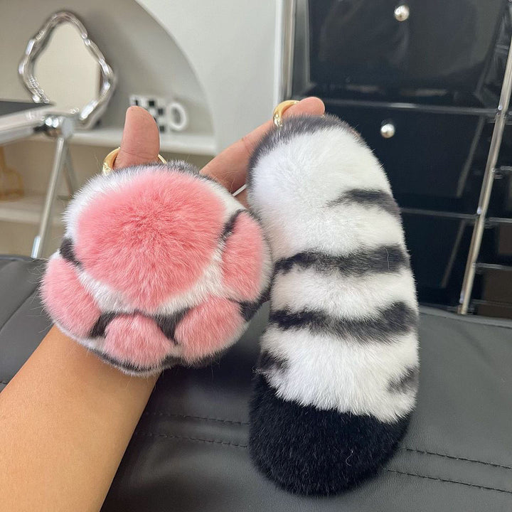 Plush Paw Print Keychain Accessory Kalsten