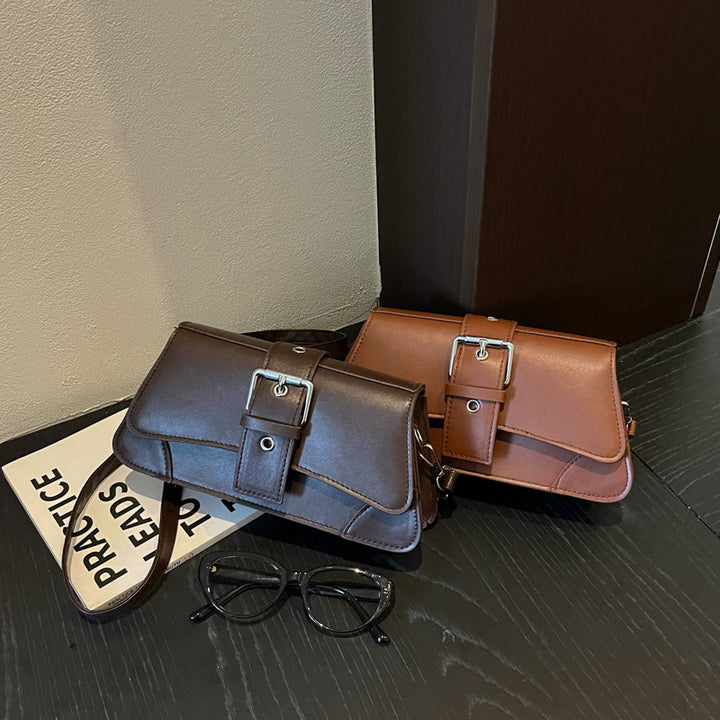 Elegant Buckle-Accented Handbag