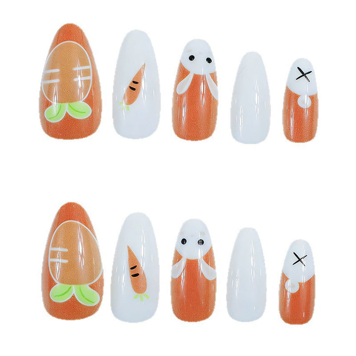 Cute Bunny and Carrot Nail Art Kalsten