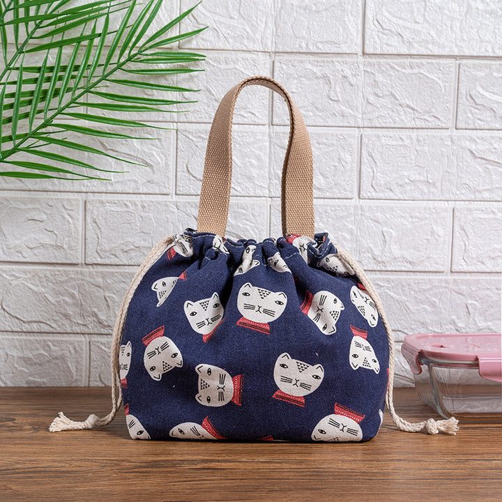 Drawstring Cat-Themed Storage Bag Kalsten