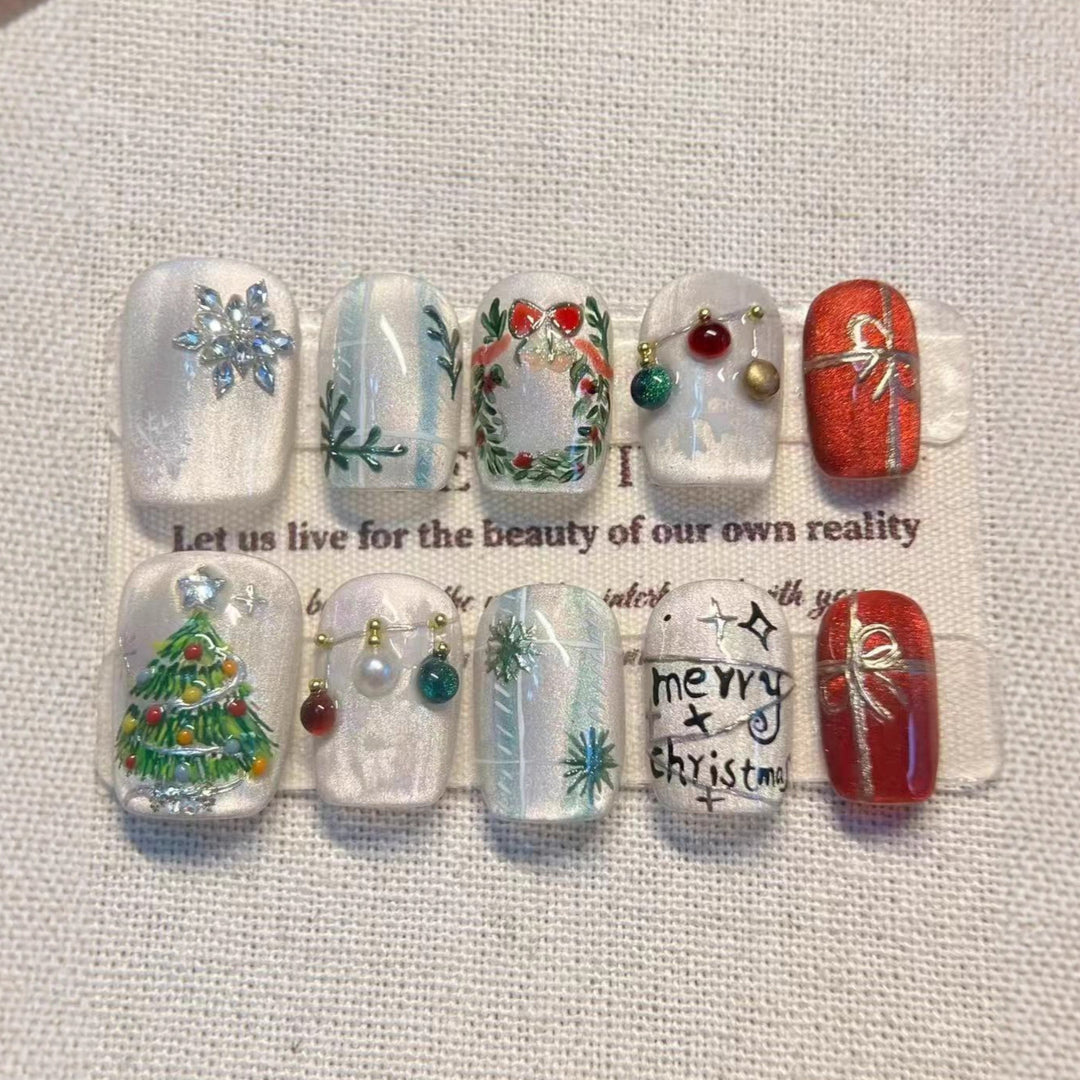 Festive Holiday Press-On Nail Art Set Kalsten 1790636522
