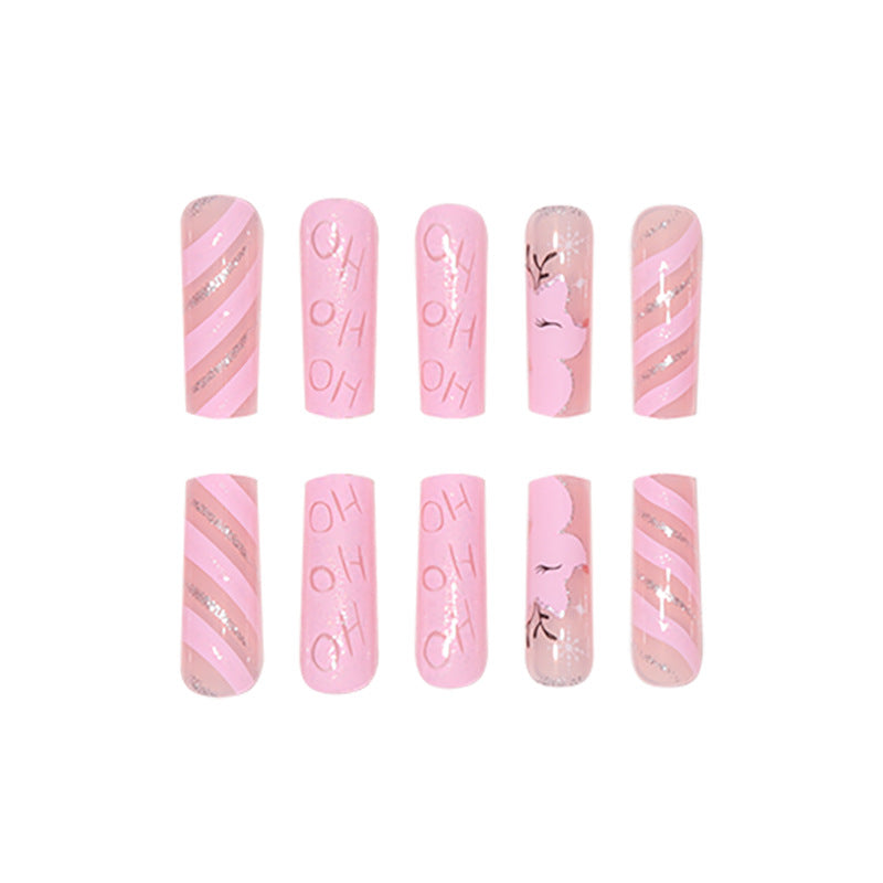 Festive-Themed Glitter Holiday Press-On Nails Kalsten