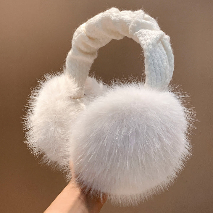 Plush Faux-Fur Winter Earmuffs with Quilted Knit Headband Kalsten