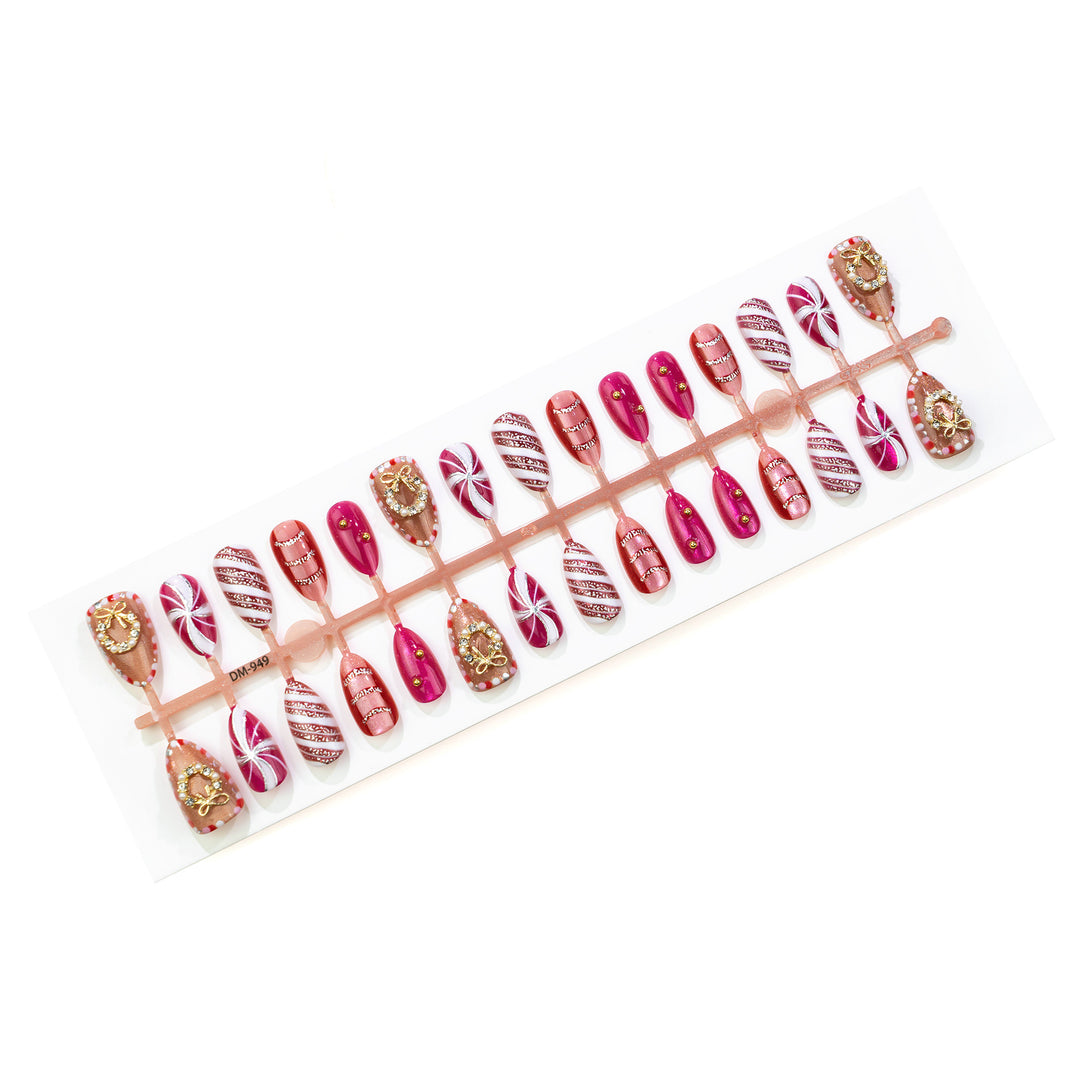 Decorative Press-On Nail Art Set with Holiday Motifs Kalsten