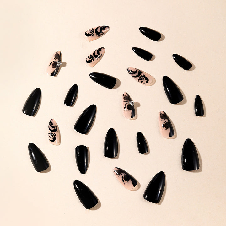 Elegant Gothic Stiletto Nail Art Extensions Kalsten