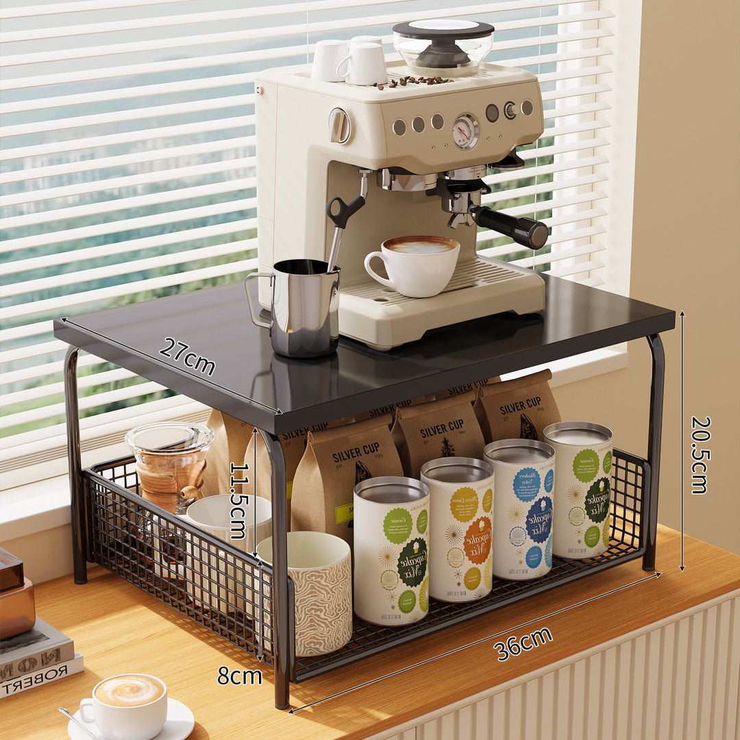 Two-Tiered Coffee Machine Display Shelf Kalsten