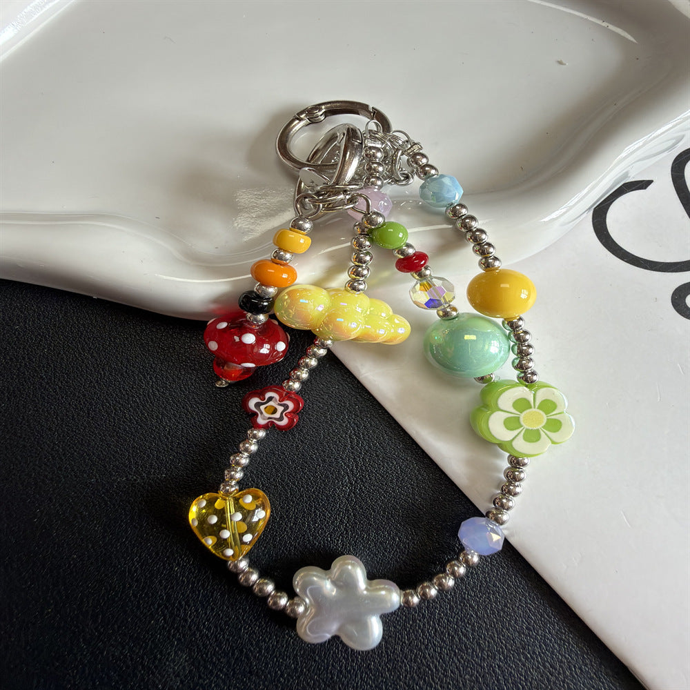 Colorful Beaded Charm Keychain Holder Kalsten