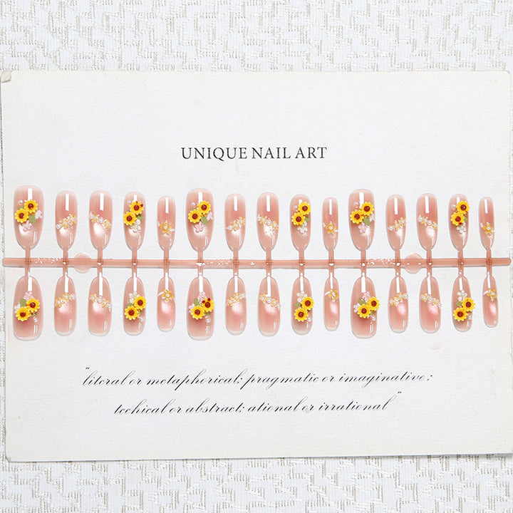Artificial Nail Set with Luxurious Floral Decorations Kalsten