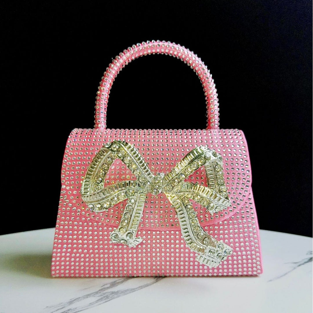 Rhinestone Bow Clutch
