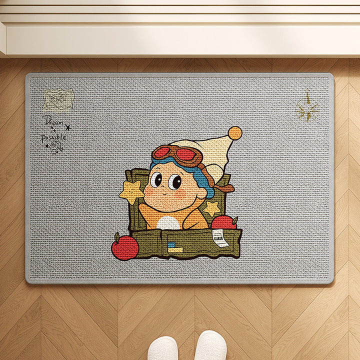Cartoon Adventure Welcome Mat for Home Entryway