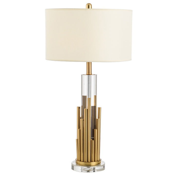 Modern Decorative Table Lamp with Sculptural Brass Design