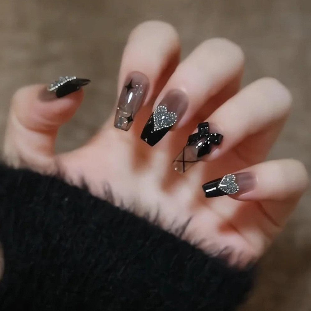 Glamorous Heart Nail Tips Kalsten