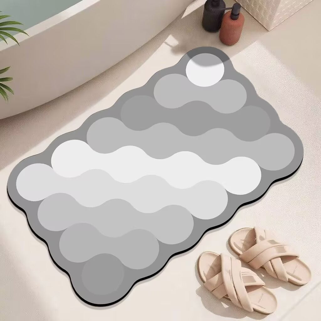 Abstract Wave Design Bath Mat Kalsten