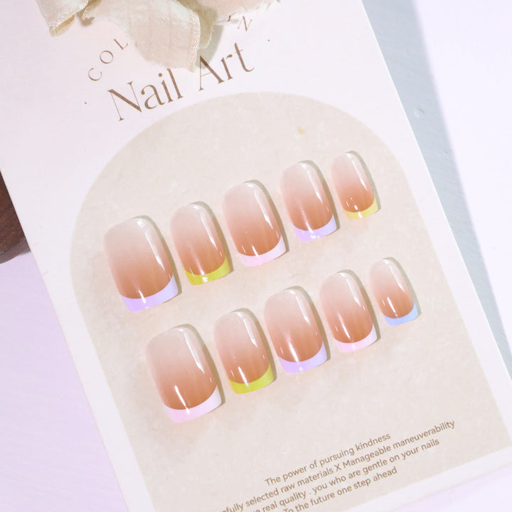 Creative nail extensions with colorful French tip Kalsten