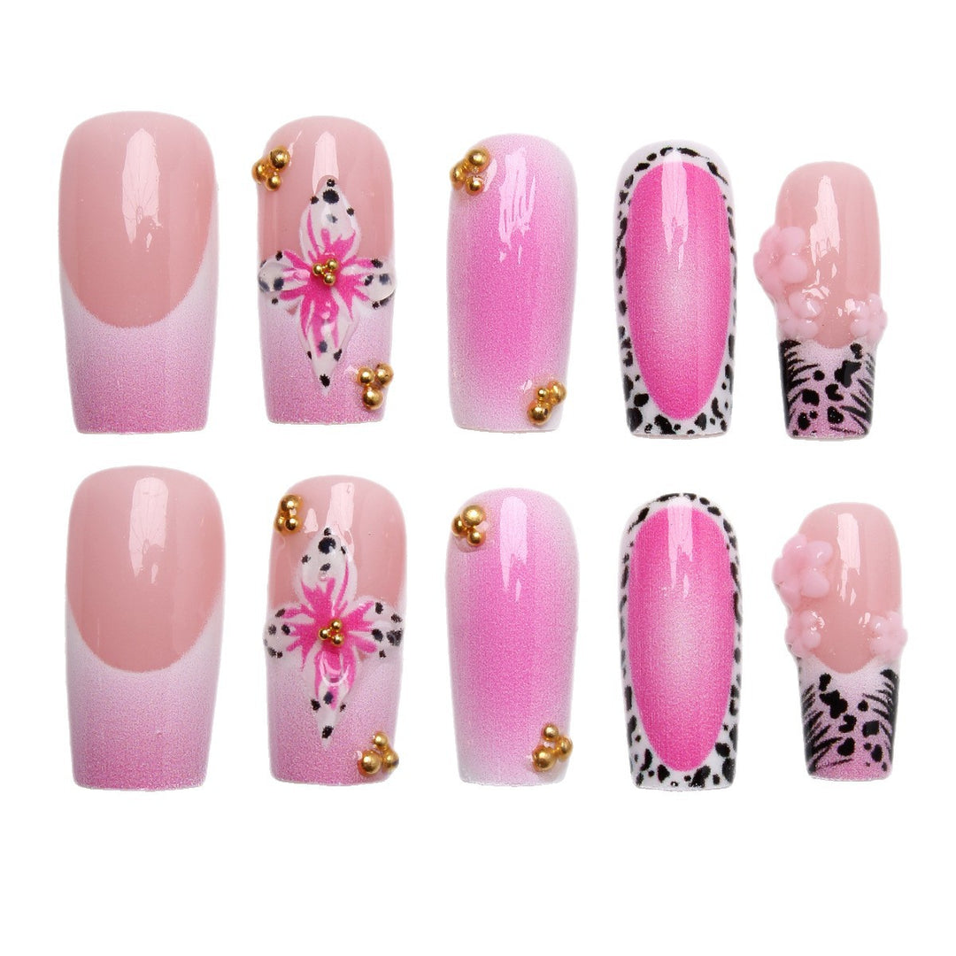 Exclusive artificial nail tips with floral accents Kalsten