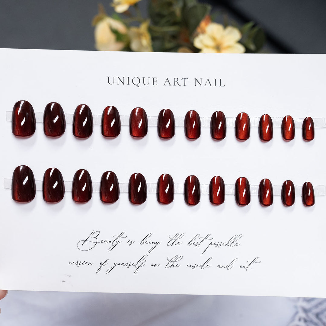 Glossy Press-On Nail Art Set