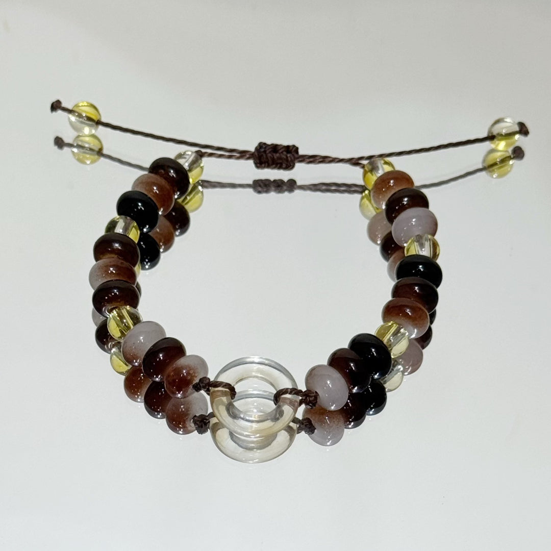 Adjustable Gemstone and Glass Bead Bracelet Kalsten