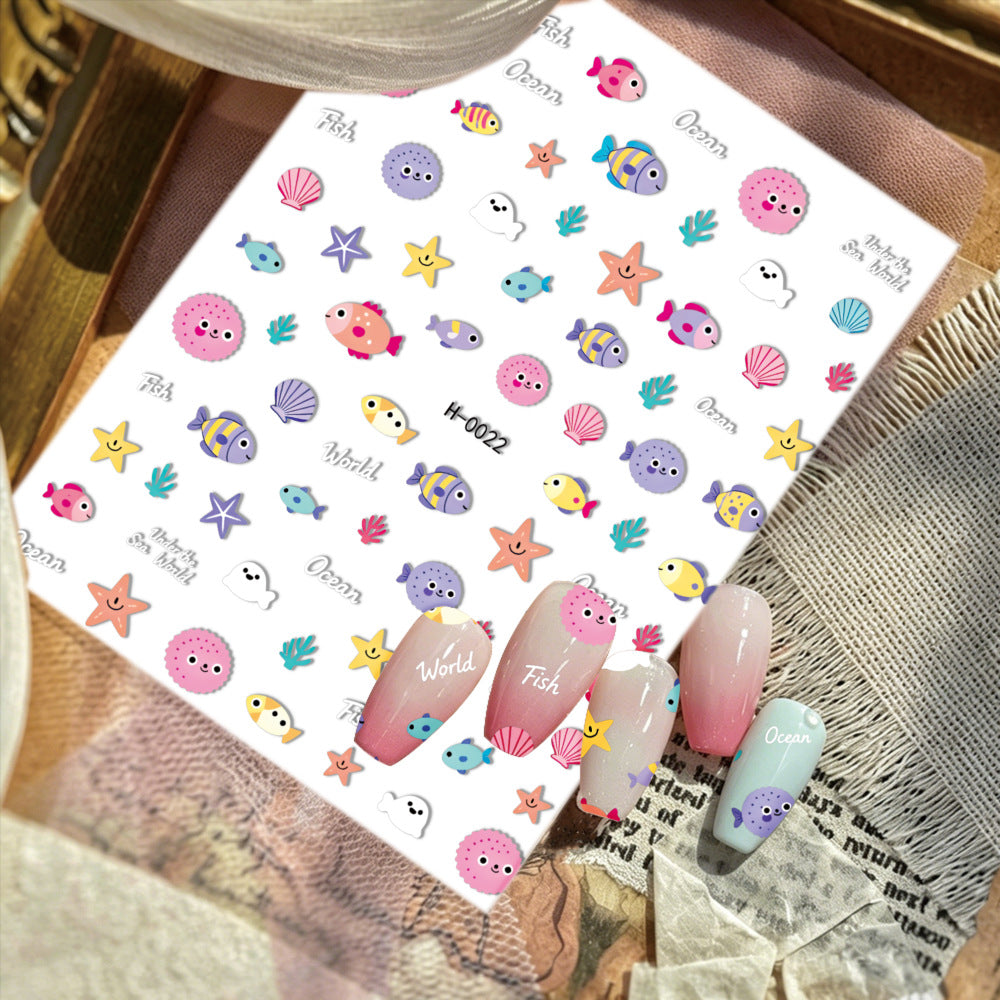Ocean-Themed Nail Art Stickers