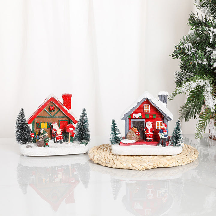 LED Illuminated Christmas Cottage Figurine Kalsten