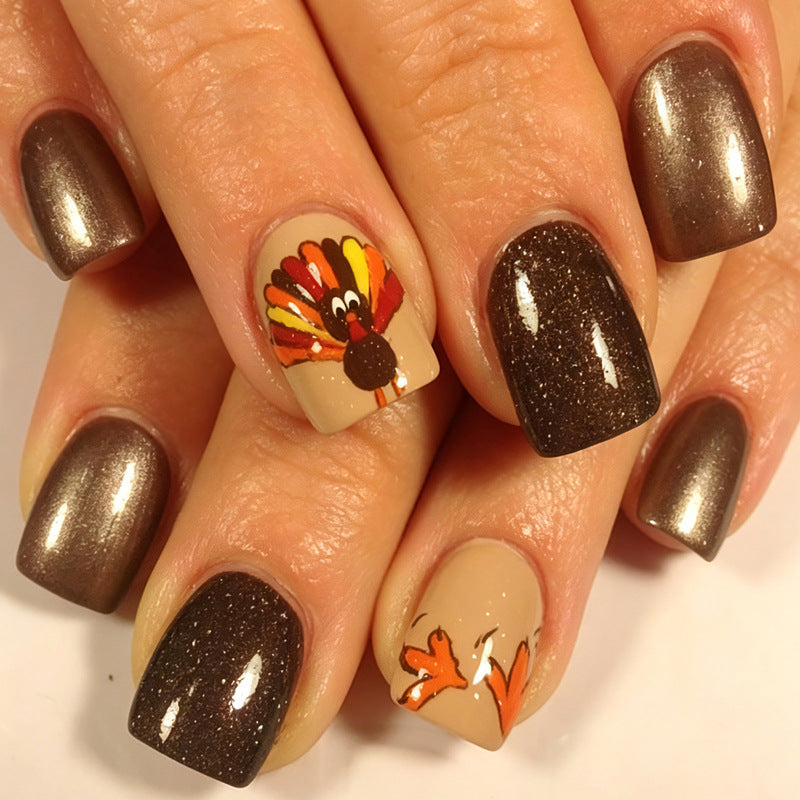 Artificial nail set with creative Oktoberfest designs Kalsten