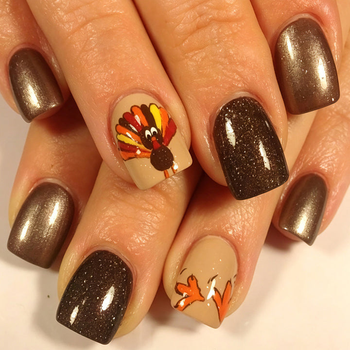 Artificial nail set with creative Oktoberfest designs Kalsten