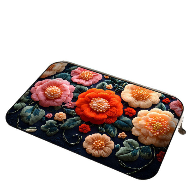 Floral Embroidered Area Rug Kalsten
