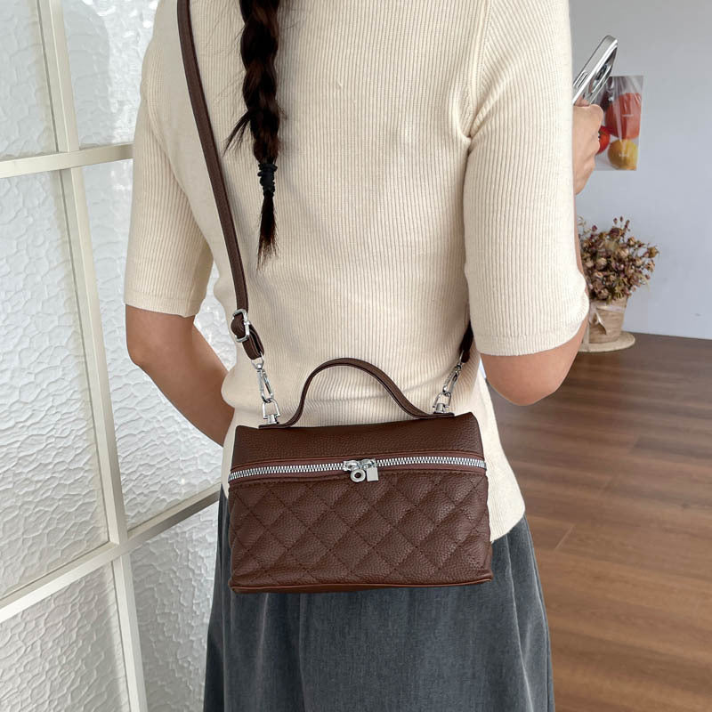 Quilted Leather Crossbody Handbag