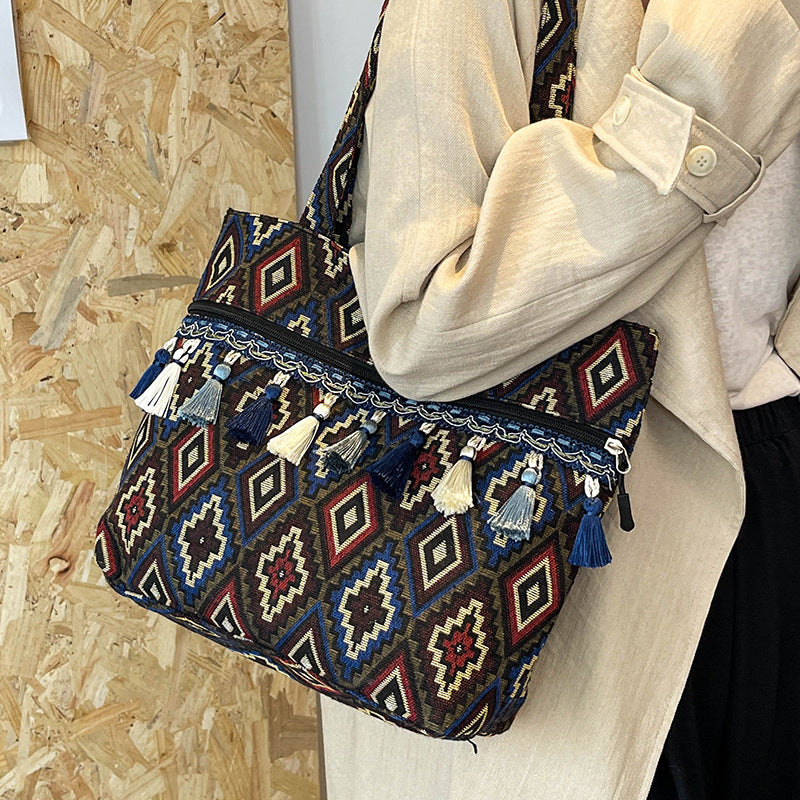 Artistic Geometric Print Tote Bag