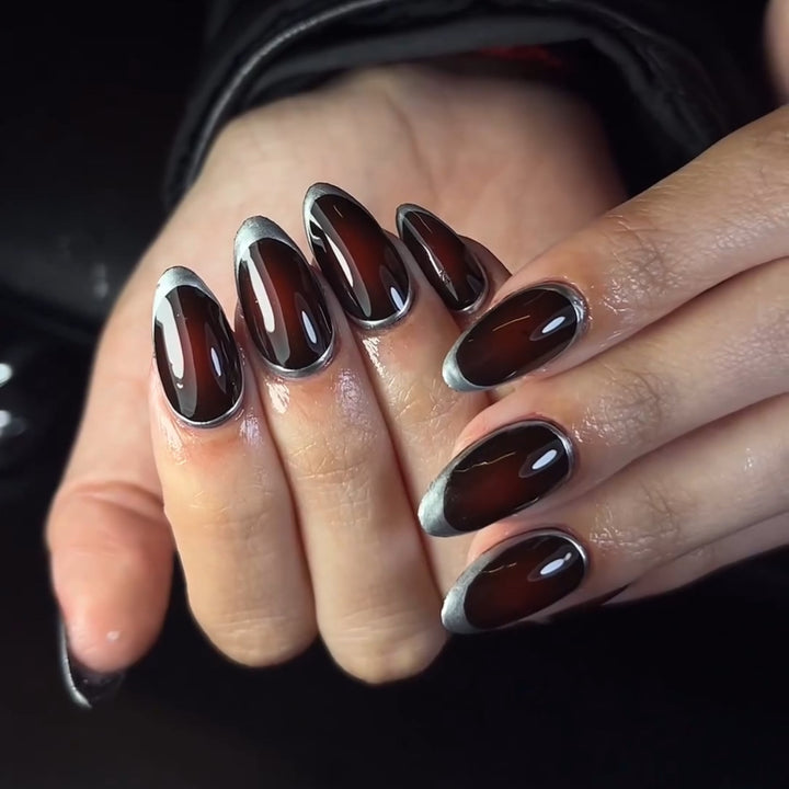Stylish stiletto nails with elegant shine Kalsten