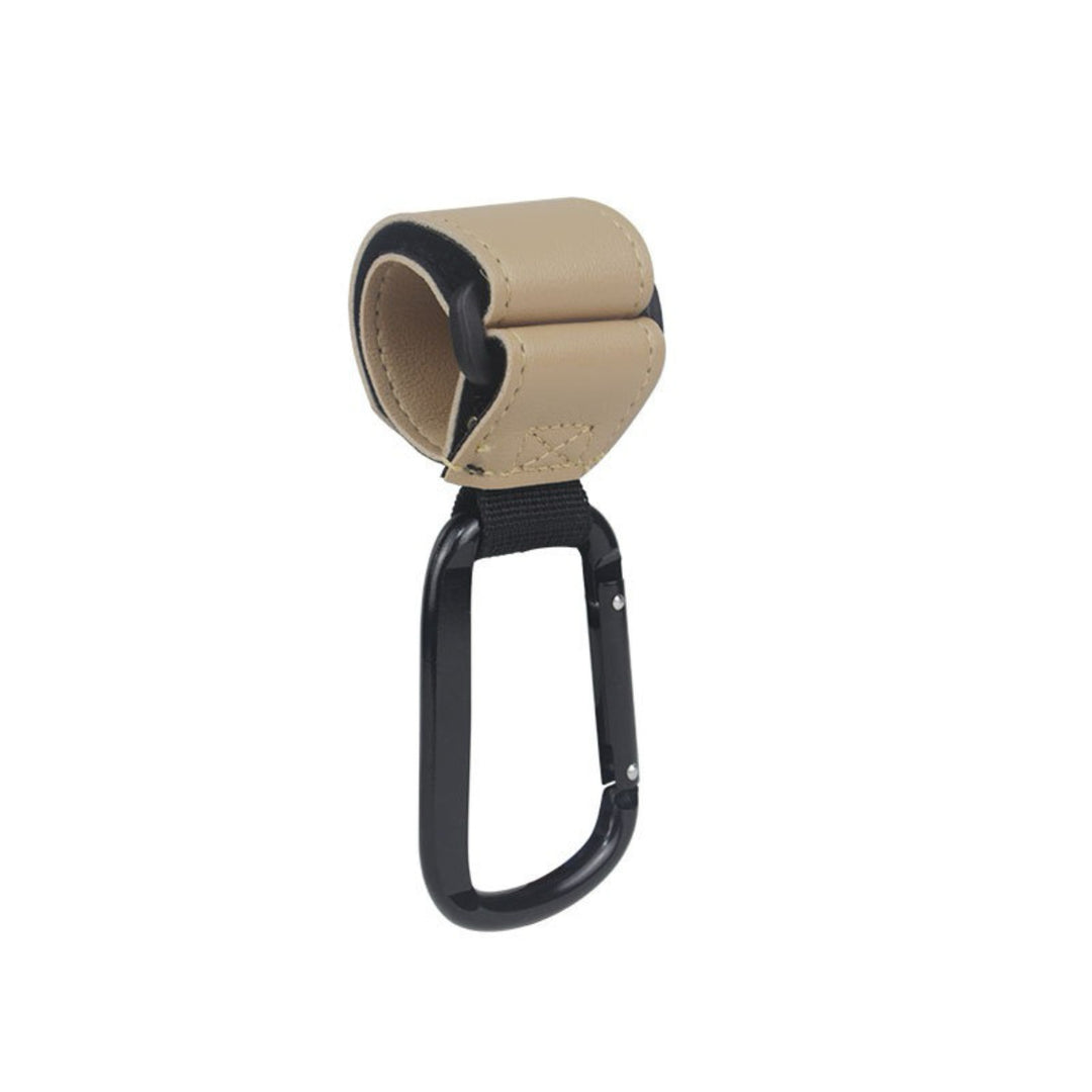 Heavy-Duty Leather Loop Stroller and Bag Carabiner Hook